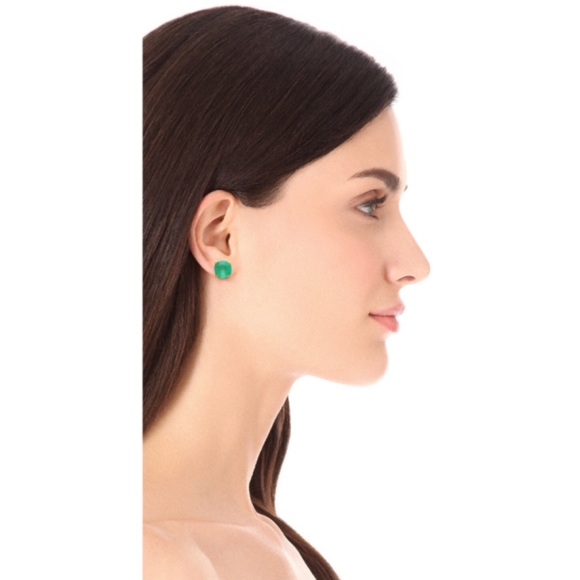 New Kate Spade Squared Away Beryl Green Earrings - Picture 2 of 4